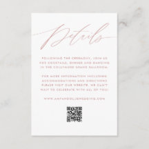 Minimalist Script Dusty Rose Wedding Details 