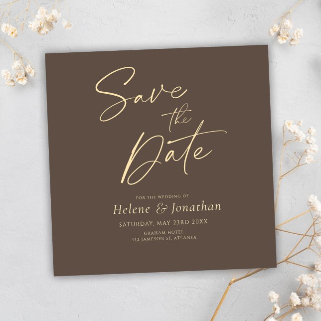 Minimalist Script Elegant Wedding Save The Date Invitation (Minimalist Script Elegant Wedding Save The Date Invitation)