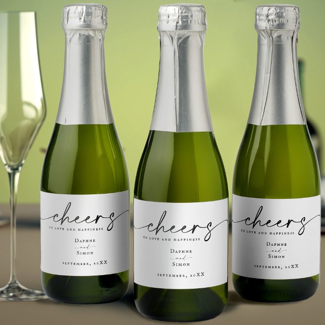 Minimalist Script ELLE Mini Sparkling Wine Label (Creator Uploaded)