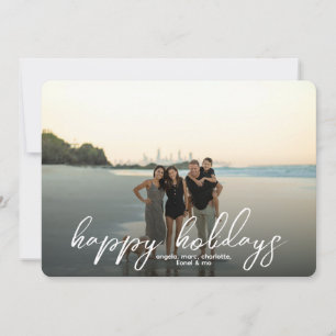 Minimalist Script Family Photo Christmas Holiday Card