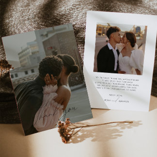 Minimalist Script Flat Photo Thank You Card
