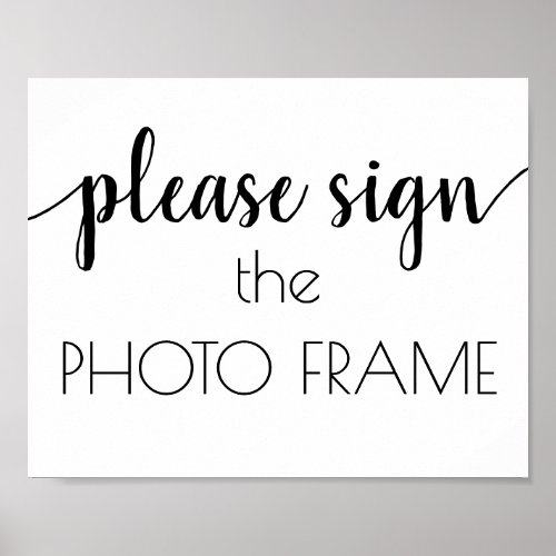 Minimalist Script  Flourish Photo Frame Sign