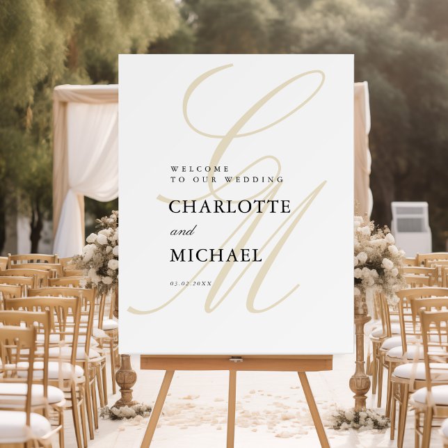 Minimalist Script Font Monogram | Elegant Wedding Foam Board (Minimalist Script Font Monogram | Elegant Wedding Foam Board)