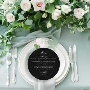 Minimalist Script Font Monogram   Elegant Wedding Menu