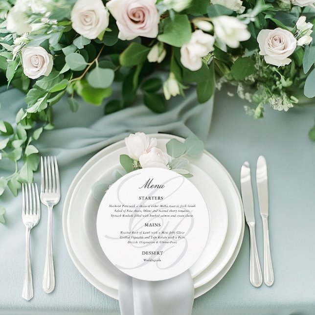 Minimalist Script Font Monogram | Elegant Wedding Menu (Minimalist Script Font Monogram | Elegant Wedding Menu)
