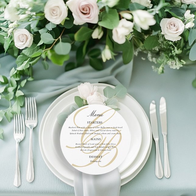 Minimalist Script Font Monogram | Elegant Wedding Menu (Minimalist Script Font Monogram | Elegant Wedding Menu)