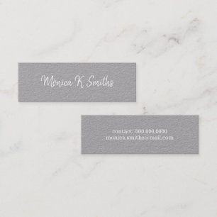 minimalist script-font-style elegant & modern gray mini business card