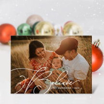 Minimalist Script Font Typography Believe Holiday