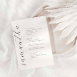 Minimalist Script Font Wedding Menu Card with Name<br><div class="desc">Designed to coordinate with our Minimalist All In One Collection, this customizable matching wedding menu card features a clean and simple layout, with simple font. For more advanced customization of this design, e.g. changing layout, font or text size please click the "CUSTOMIZE" button above. Please contact me for any questions!...</div>