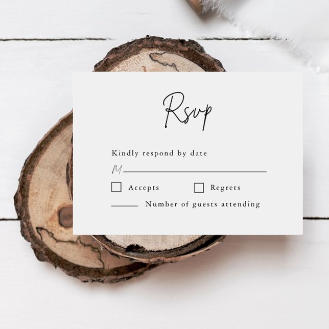 Minimalist Script Formal Wedding RSVP Card (Creator Uploaded)