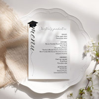 Minimalist script Graduation party dinner menu
