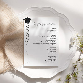 Minimalist script Graduation party dinner menu Invitation