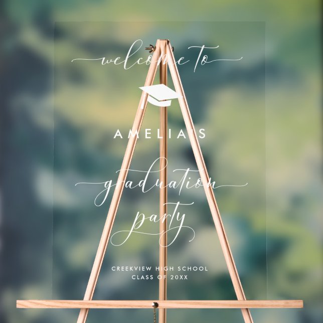Minimalist Script Graduation Party Sign (Neutral)