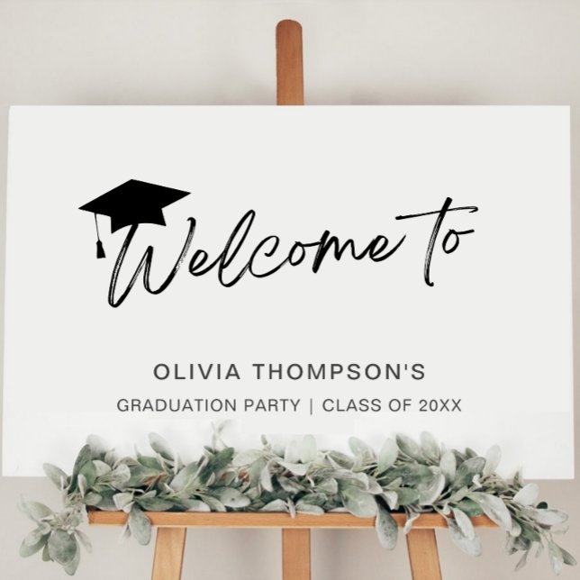 Minimalist Script Graduation Party Welcome Poster (Creator Uploaded)