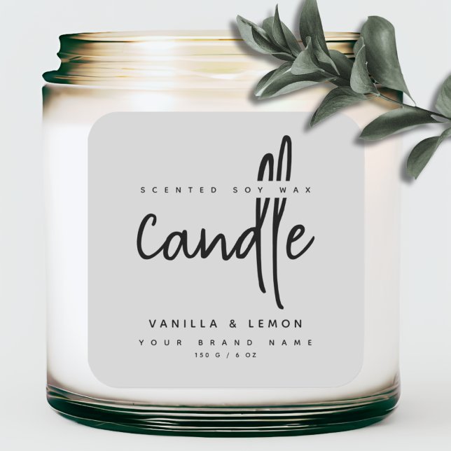 Minimalist script gray product label sticker (Creator Uploaded)