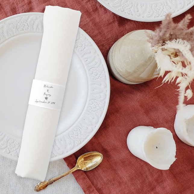 Minimalist Script Hand Written Typography Wedding Napkin Bands (Minimalist Script Hand Written Typography Wedding Napkin Bands)