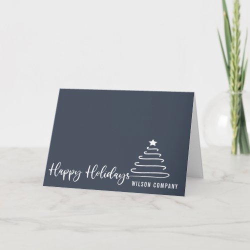 Minimalist script Happy holidays corporate Holiday Card