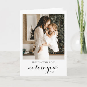 Minimalist Script Heart Happy Mother's Day Card