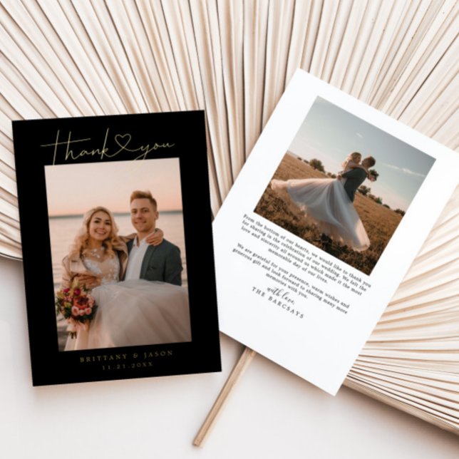 Minimalist Script Heart Wedding Photo Card (Creator Uploaded)
