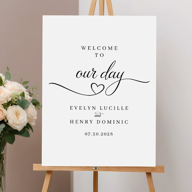Minimalist Script Heart Wedding Welcome Sign (Creator Uploaded)