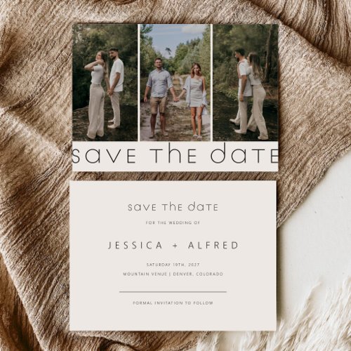 Minimalist Script Horizontal Wedding Photo Save The Date