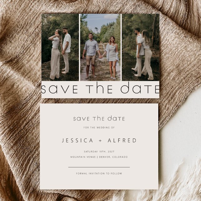 Minimalist Script Horizontal Wedding Photo Save The Date (Creator Uploaded)