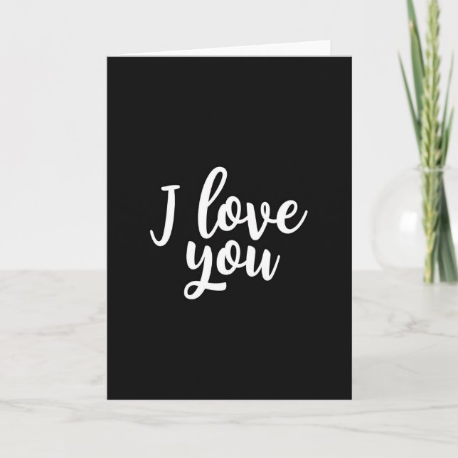 Minimalist Script I Love You Card (Front)