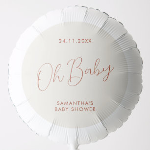 Minimalist Script ivory Baby Shower Party Balloon