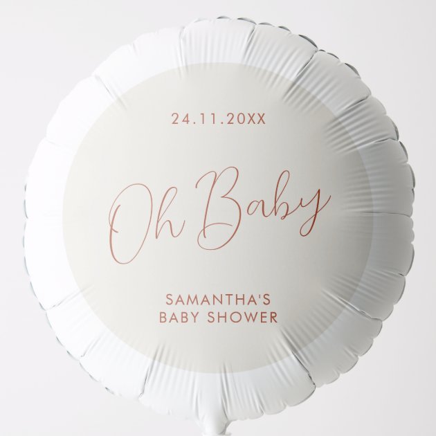 Minimalist Script ivory Baby Shower Party Balloon