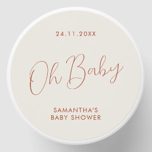 Minimalist Script ivory Signature Baby Shower Mini Candle Favors