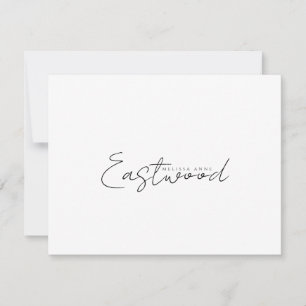 Minimalist Script Last Name Stationery Note Card