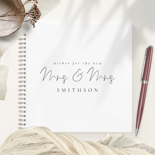 Minimalist Script Lesbian Wedding Guest Book