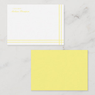 Minimalist Script Light Yellow Double Border Note Card