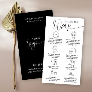 Minimalist Script Logo Body Hair Wax Aftercare Business Card