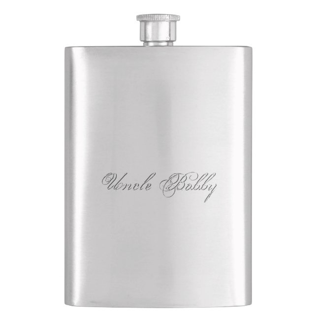 Minimalist Script Lovely 3d Monogram Flask (Front)