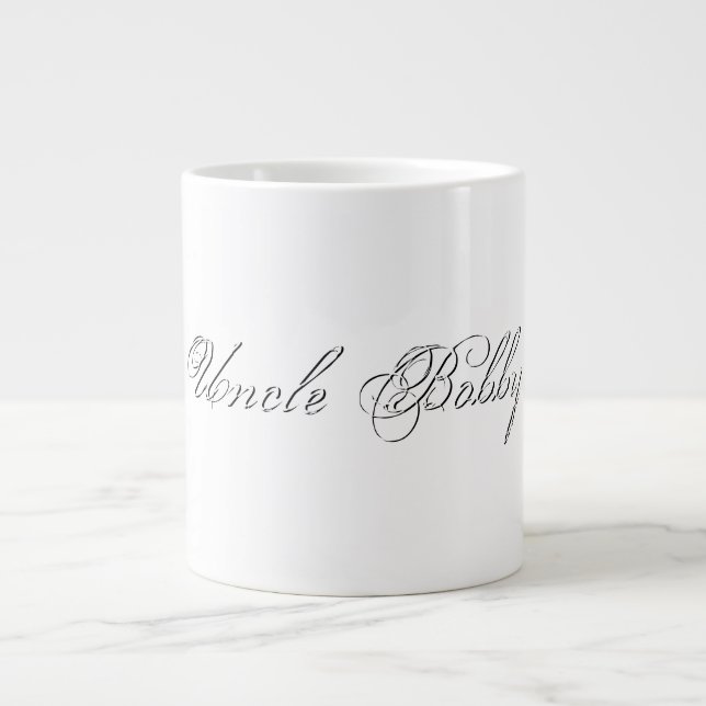 Minimalist Script Lovely 3d Monogram Giant Coffee Mug (Front)