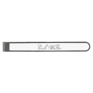 Minimalist Script Lovely 3d Monogram Gunmetal Finish Tie Bar