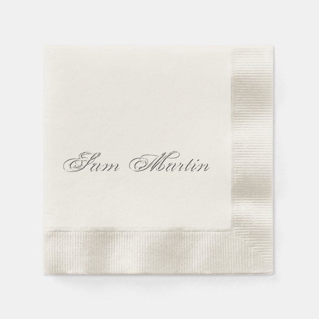 Minimalist Script Lovely 3d Monogram Paper Napkins (Front)