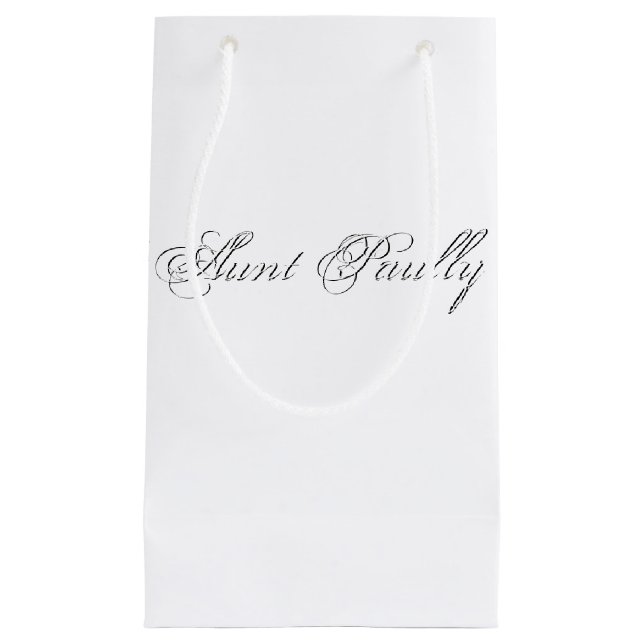 Minimalist Script Lovely 3d Monogram Small Gift Bag (Front)