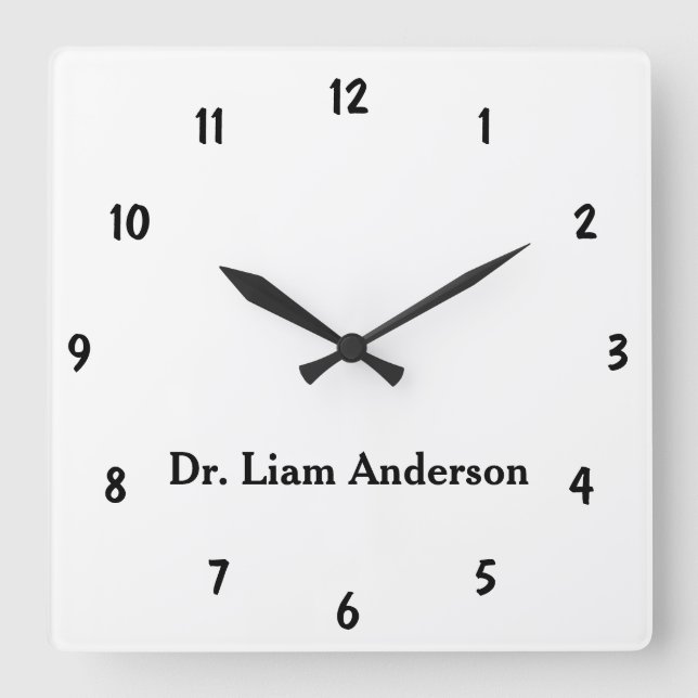 Minimalist Script Lovely 3d Monogram Square Wall Clock (Front)