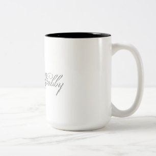 Minimalist Script Lovely 3d Monogram Two-Tone Coffee Mug