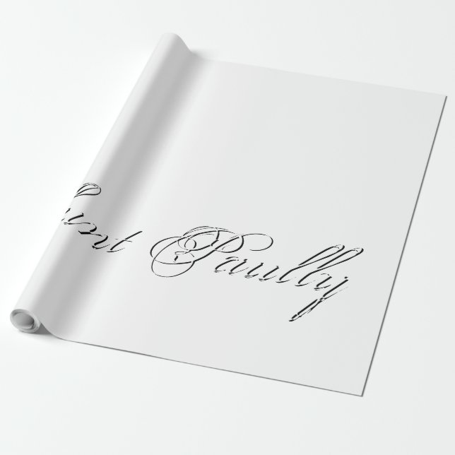 Minimalist Script Lovely 3d Monogram Wrapping Paper (Unrolled)