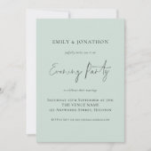 Minimalist Script Mint Wedding Evening Party Invitation | Zazzle