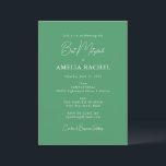 Minimalist Script Modern Bat Mitzvah Kelly Green Invitation<br><div class="desc">Custom Minimalist Script Kelly Green Modern Bat Mitzvah Invitation</div>
