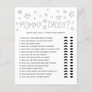Minimalist Script Modern Black Mommy or Daddy