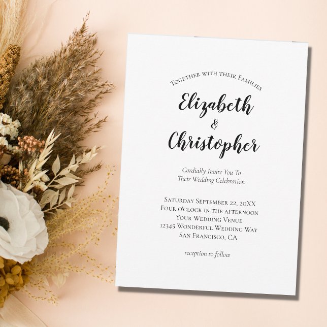 Minimalist Script Modern Simple Trendy Wedding Invitation (Creator Uploaded)