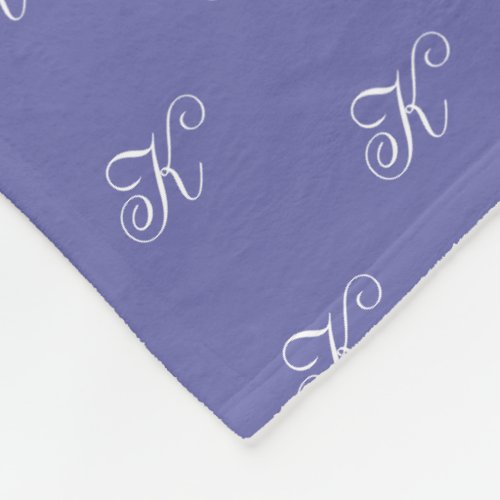 Minimalist Script Monogram Periwinkle Blue  Fleece Blanket