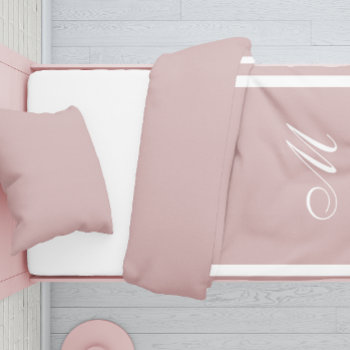 Minimalist Script Monogram | Rose Taupe Duvet Cover by freshpaperie at Zazzle