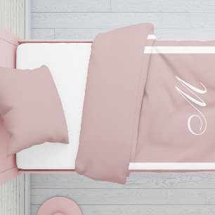 Minimalist Script Monogram Rose Taupe Duvet Cover