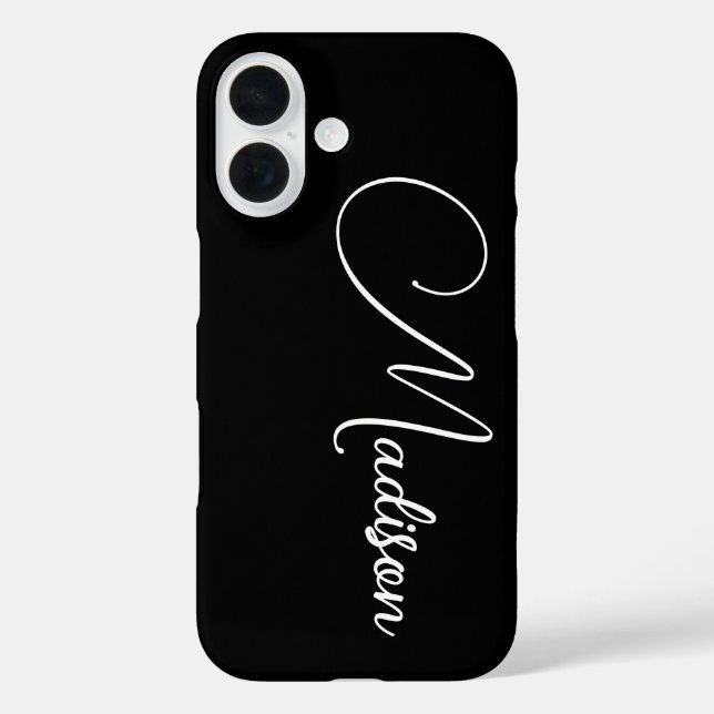 Minimalist Script Name Custom Black Case-Mate iPhone Case (Back)
